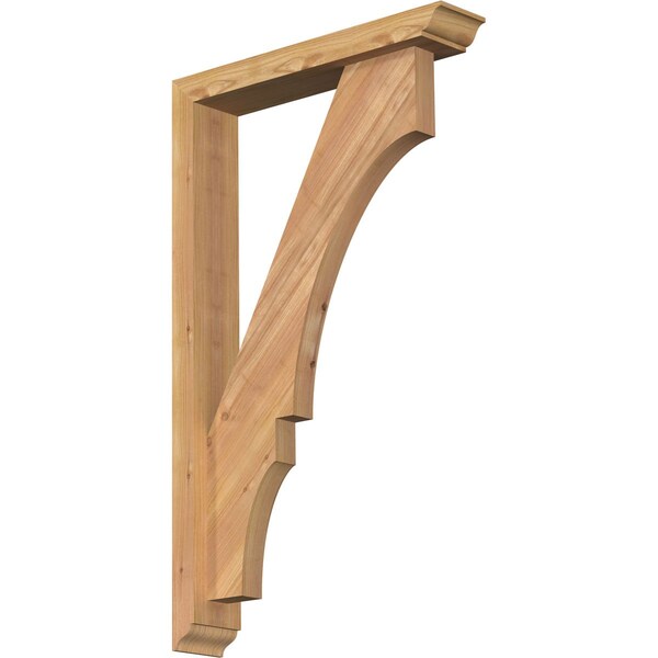 Ekena Millwork Balboa Traditional Smooth Bracket w/ Offset Brace, Western Red Cedar, 3 1/2"W x 18"D x 30"H BKT0402X18X30BOA01SWR - main